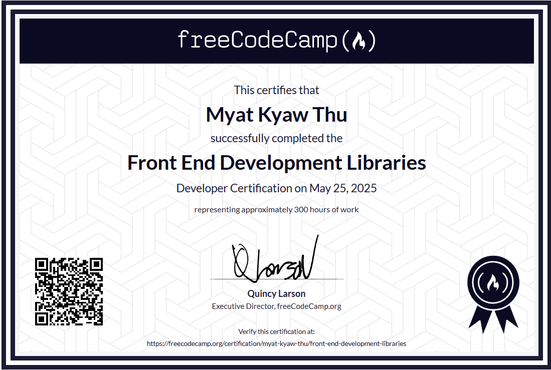 Front End Development Libraries Certification